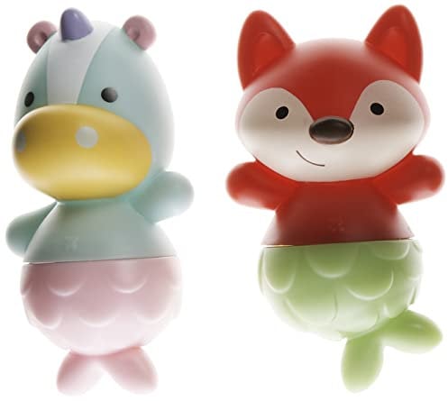 Skip Hop Baby Bath Toy, Zoo Mix & Match Flippers, Unicorn/Fox