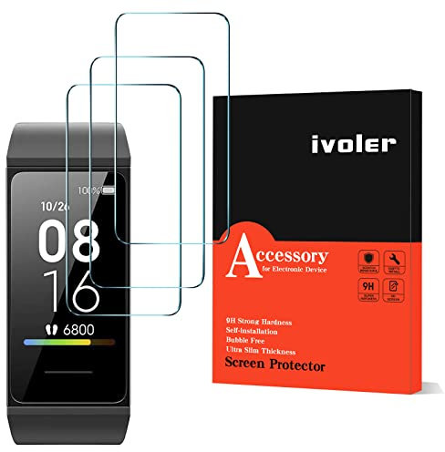 iVoler 4 Pezzi Pellicola Vetro Temperato per Xiaomi Mi Smart Band 4C / Xiaomi Redmi Band, Pellicola Protettiva, Protezione per Schermo