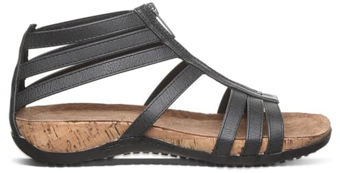 BEARPAW Women's Layla Wide Black Size 8 | Women's Sandal | Women's Shoe | Comfortable & Lightweight
