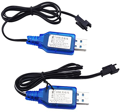 Blomiky 3,7 V 800 mA Schnellladekabel mit SM-2P-Stecker, passend für Amphibous RC Stunt Cars RC Boot Fahrzeuge 3,7 V Lithium Lipo Akku / 3,7 V Fast USB 2
