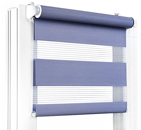Fenster DEKOR - Rollos für Fenster Violett - Klemmfix Rollo ohne Bohren B40 x H150 cm - Doppelrollo mit Einer Breiten Auswahl an Größen und Farben - Blickdichte Rollos, einfach zu montieren