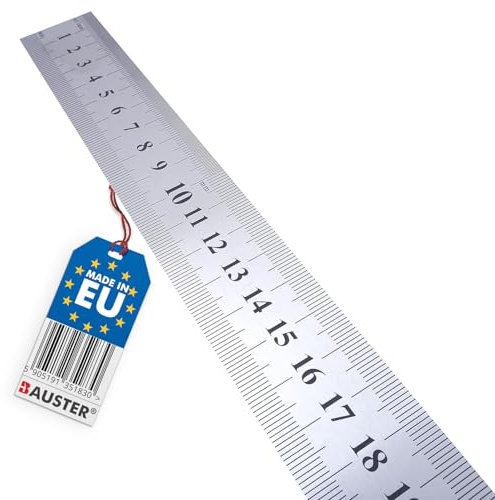 BAUSTER® Lineal Metall 30 cm 60 cm 75 cm 100 cm, Metalllineal mit Zentimeter & Zoll, Stahlmaßstab, Stahllineale Zoll/MM Metalllineal, Werkstattlineal Profi, Robust & biegsames (100 cm (40 zoll))