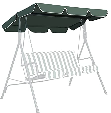 KOMFOTTEU Universal Sonnendach, Ersatzdach für Hollywoodschaukel, Gartenschaukel Wasserabweisend & UV-Schutz, Dachplane & Erastzbezug für Schaukel (Grün 190x132cm)
