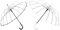Meichoon Regenschirm Transparent Hochzeit Long Stockschirm XXL klar und extra groß: 120 x 97 cm mit praktischem Öffnungsmechanismus und ergonomischem Griff PVC Schwarz und Weiß