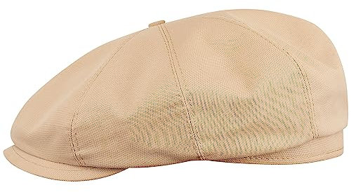 Sterkowski Shelby Gatsby Mütze | Baumwolle Schiebermütze | Fahrradmütze Aus Baumwolle Sportmütze Baumwolle Retro Kappe Herren Stilvolle Gatsby Kappe Freizeitkappe Für Herren 61 cm Hellbeige