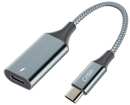 Critin USB C to Lightning Adapter for iPhone 15/15 Pro/15 Pro Max, iPad Pro, MacBook Pro | USB Type C Male to Lightning Female Converter | Fast Data Transfer | Durable Design (No Audio Support)