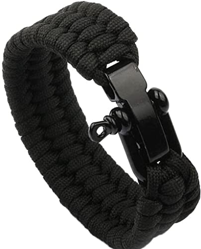 Generic Extra kräftiges 220 kg Armband mit schwarzem Edelstahlschäkel, erhältlich in 3 verstellbaren Größen Deft verarbeitet