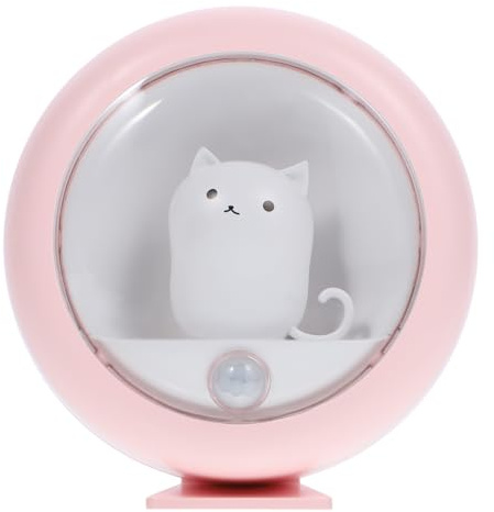 Gadpiparty Katzen Nachtlicht mit Bewegungssensor, USB Aufladbar LED Nachtlicht Kinder, Dimmbar Schlaflicht, Kabelloses für Babyzimmer Flur Treppe