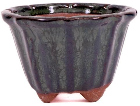 Bonsai - Kaskadenschale 7.5 Ø x 5 cm - rund - dunkelgrün 50193
