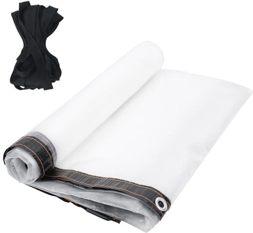 KJLEEN 3M x 3M Clear Tarpaulin Waterproof Heavy Duty Transparent Tarpaulin Clear Tarp with Eyelets & Rope Waterproof Cover Sheet for Garden Furniture Shed Camping Greenhouse Chicken Rabbit Hutch