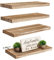 Bieiyhe 4 Stück Wandregal Holz, Schweberegal Braun, Regalbrett 40x15 cm, Wohnzimmer Wandregal Wandboard, Floating Shelves, Schwebendes Wandregal Hängend, Wall Shelf, Bücherregal Wand für Büro, Küche