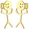Dreamtimes Smiley Face Figurine Sign Language Ohrringe für Frauen Männer Edelstahl Finger Stickman Trend Paar Ohrringe Punky und extravagant, M, Edelstahl, Kein Edelstein