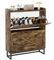 FiveWillowise Schuhschrank mit 2 Klappen, Schuhregal für Flur, schmaler Schuhkipper mit 4 Ablageflächen Schuhkommode mit Metallfüßen, Schuhaufbewahrung Holz Wand, 80x23,8x101,7 cm, Braun