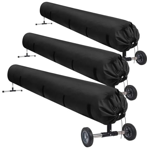 Solar Reel Cover, Straps Kit, Durabled Uv Resistant Design Material, Outdoor Protective Roll Shield Ideal for Garden, Patio, Yard, Backyard, 192.91 Inches