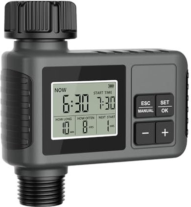 Centralina Irrigazione,Timer Irrigazione,Avere IPX5 Funzione Impermeabile con Programmatore Irrigazione Giardino,Timer Irrigazione Automatica Digitale,Per Prato, Giardino, Piscina