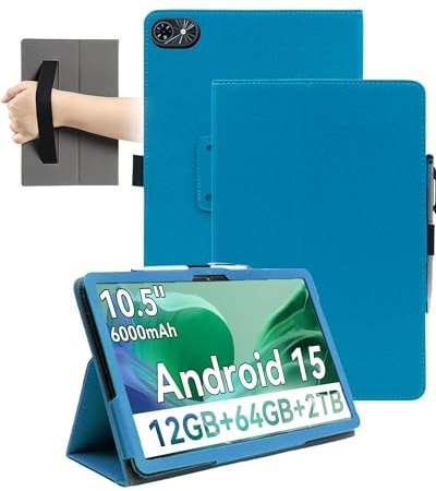 Magnetic Case for Tabwee T80 10 inch Tablet - Shockproof with Pen Slot,daunke Waterproof,Anti-Scratch,Multi-Angle Stand,with Hand Strap,Slim Durable,Azure