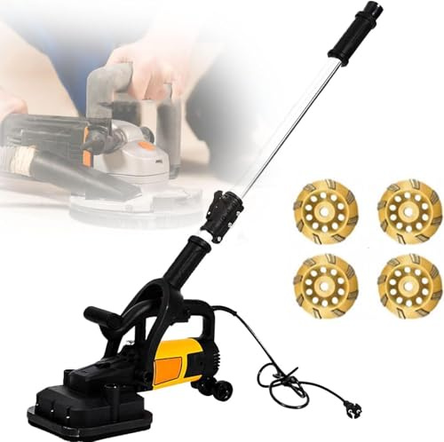Angle Grinder with Extension Rod, 6-Speed Adjustment for Concrete and Stone Surfacing