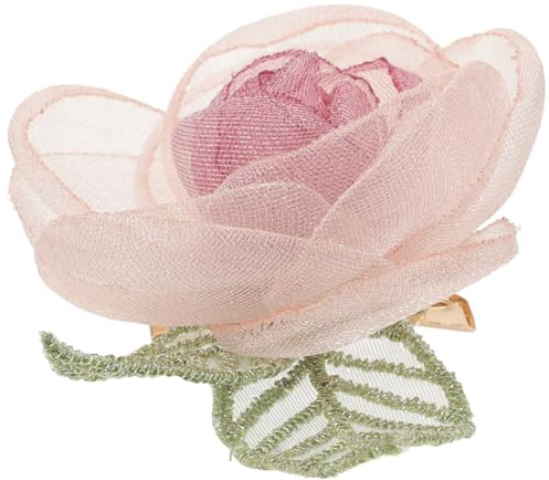 AUTSUPPL Pince à Cheveux Fleurie Femme Petite Épingle à Cheveux en Organza Forme Rose Séchée Légère Résistante pour Mariage Anniversaire et Usage Quotidien