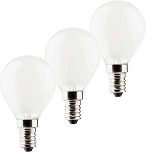 MÜLLER-LICHT 3er-Set Retro-LED Tropfenform Ersetzt 40 W, Glas, E14, 4 W, Silber, 4.5 x 4.5 x 8 cm, 3 Einheiten
