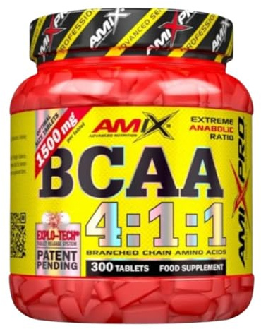AMIX - Suplemento Alimenticio BCAA Instantized 4:1:1 en 300 Cápsulas - Ayuda a Eludir el Catabolismo Muscular - Estimula la Recuperación Muscular - Favorece la Síntesis Proteica