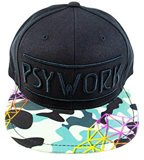 PSYWORK Schwarzlicht Black Cap Neon Camouflage, Schwarz