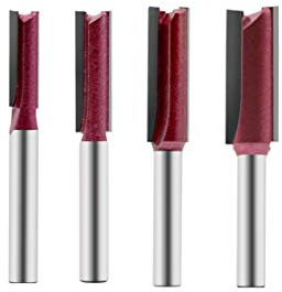 Juego de 4 brocas rectas de carburo de tungsteno para fresadora de madera de 1/4 pulgadas Corte Aguj