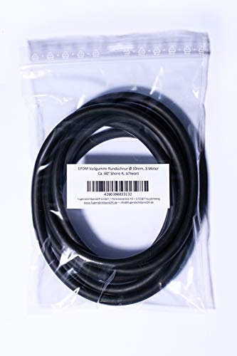 EPDM Vollgummi Rundschnur Ø 10mm, 3m Meter ca. 60° Shore A