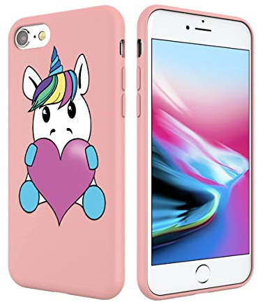Yoedge für iPhone SE 2022/SE 2020 Hülle, Silikon TPU Schutzhülle [Slim Stoßfest] Ultra Dünn mit Rose Muster Motiv Tasche Handyhülle Weiche Case Cover für iPhone 7/8 4,7 Zoll, Einhorn 1