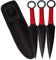 *3er* Naruto Wurfmesser Set inkl. Etui und Gürtelclip - Throwing Knife - Freizeitmesser - Outoor - Jagd - Gürtelmesser - Naruto Messer mit Tasche schwarz rot