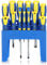 COM-FOUR® 13-tlg Schraubendreher Set mit magnetischer Spitze - Schraubenzieher in verschiedenen Größen - Schlitz-, Kreuzschlitz-, Feinmechaniker Schraubendreher - Bit-Set (mehrfarbig)