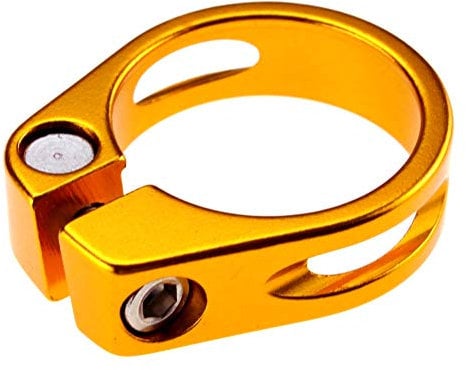 Be In Your Mind 34.9mm Quick Release Seatpost Clamp Saddle Seat Post Clamp for MTB Road Bike Aluminum Alloy Gold
