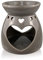FOXNSK Keramik Aroma Lampe Öl Diffusor, Herzform Duft Granulat Teelicht Ätherischer Ölbrenner Aromabrenner Kerzenbrenner Weihnachts-Einweihungsgeschenk (Braun)