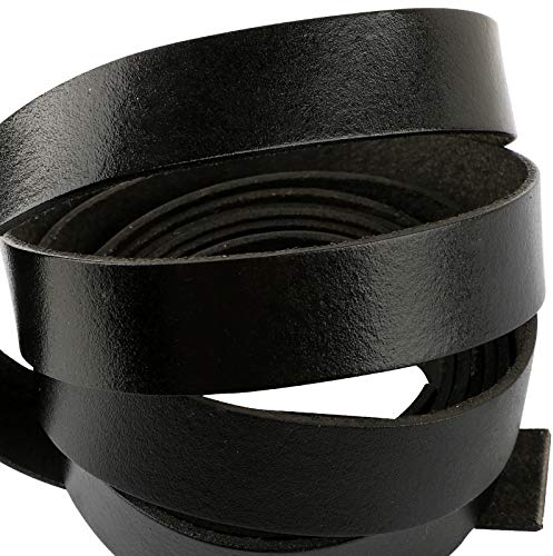 Bande en cuir synthétique DIY Cordon en cuir plat 20mm Largeur Ceinture Bricolage Accessoires (Noir)