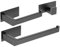 BA156SET-3B BA156SET-3B - Set di accessori da bagno autoadesivi, in acciaio inox, con anello porta asciugamani, porta carta igienica, ganci per accappatoio, finitura nera, 3 pezzi Beelee