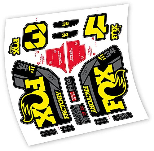 Aufkleber Fox 34 Factory E-Bike 2021 Vinyl Gabel (BRY -Bright Yellow)