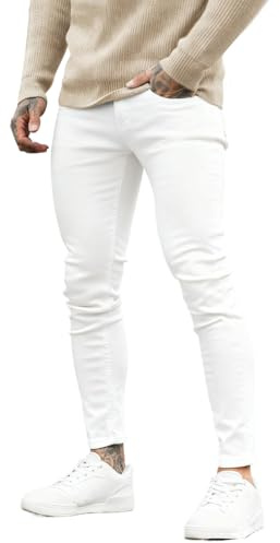 GINGTTO Jeans Homme Pantalon Skinny Élastique Tapered Leg Denim Pant | Super Extensible, Jambe Effilée, Adapté Aux Loisirs, Au Travail, Aux Rendez-Vous