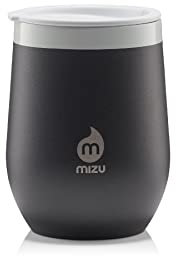 Mizu Wine Tumbler C Schwarz - Vakuumisolierter schicker Weinbecher, 330ml, Größe 330 ml - Farbe Black