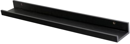 Wackadoo Bilderleiste Holz, bilderregale für die Wand, Bilderleiste schwarz, FSC Holz Wand Regal, schweberegal (Schwarz, 70)