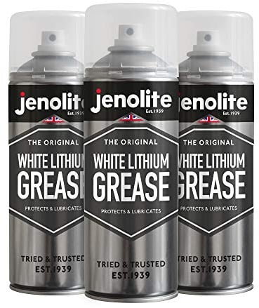 JENOLITE White Lithium Grease Spray | 3x400ml | Heavy Duty, Multi-Purpose Lubricant | Ideal for Cars, Machinery, Hinges, Winches | Metal on Metal Grease | Protect Against Wear & Corrosion