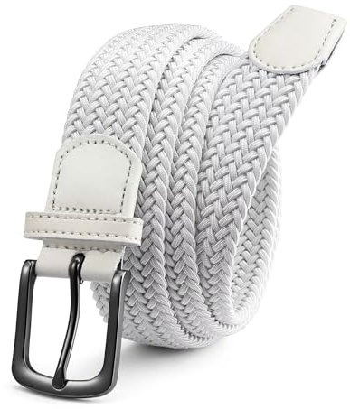 CHAOREN Elastischer Gürtel Herren, Stretch Gürtel Stoff ohne Löcher 35mm, Flechtgürtel für Golfhosen Lässige Shorts Jeans
