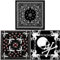 DAMILY 3 Stück Herren Retro Bandana Tuch, stilvolle Paisley Taschentücher, Batik Cowboy Kopfwickel für Hip Hop (Schwarz Weiß)