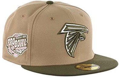 New Era Atlanta Falcons NFL Pro Bowl Hawaii 1999 Sidepatch Camel Olive 59Fifty Basecap - 7 5/8-61cm (XL)