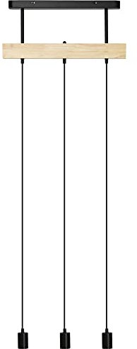HOMCOM Pendelleuchte, 3-flammige Hängelampe, höhenverstellbarer Pendellampe mit E27 Fassung, im Industrie Design, für Küche, Esszimmer, Metall, Schwarz