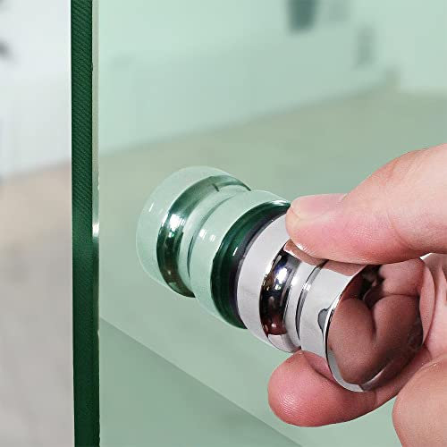 YIDELAI-poignée de porte en verre, 2,4 pouces en alliage d'aluminium single hole pull, solide cylindrique cabine de douche coulissante porte en verre pull (1, silver2)
