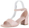 VAN HILL Damen Klassische Sandaletten Blockabsatz Schuhe Lack Leder-Optik Abendschuhe Freizeit Sommersandaletten 212268 Altrosa Lack 38