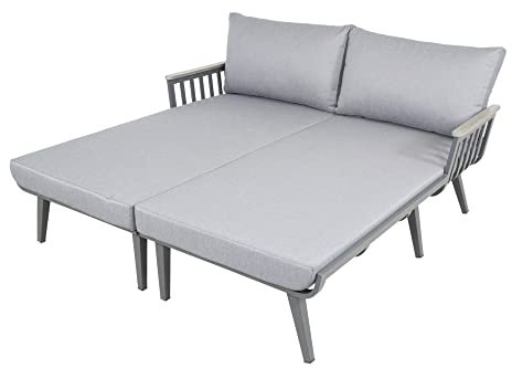 GMD Living Garten Doppelliege Amalfi, 173 x 172 x 71,5 cm in grau