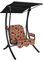 Angerer Freizeitmöbel GmbH Hollywoodschaukel 1-Sitzer Primero - Gartenschaukel Made in Germany - Schaukel zum Sitzen und Entspannen - einfache Montage (Beige-Rot-Orange geblümt)