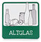 Aufkleber Altglas - Maße (BxH): 10,0 x 10,0 cm - PVC- Folie, selbstklebend - Hinweisschild Mülltrennung - Altglas Sticker - Mülltonnen Kennzeichnung - Abfall Zeichen - Betriebsausstattung24®