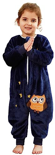 Tolaler Gigoteuse Bebe avec Pied Hiver, Gigoteuse avec Jambes Doux et Confortable pour Enfants Gigoteuse a Pied Hiver avec de Jolis Motifs d'Animaux (Unisexe)