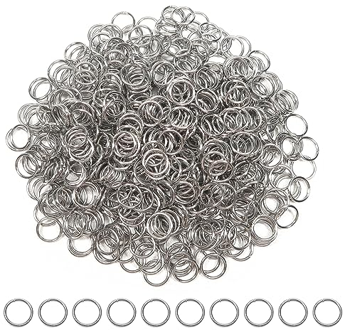 TOAOB 500 Stück Jump Ringe Spaltringe 6mm Edelstahl Sprungringe Offene Biegeringe Verbindungsringe für DIY Schmuckherstellung Halsketten Armband Schlüsselanhänger